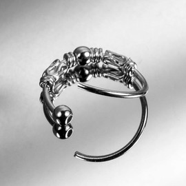 Willys Jewellery Piercing Ring 925 Sterling Silver Thin Hoop Ear Piercing Lip Piercing Nose Piercing (Ball Stud Closure), Sterling Silver, S