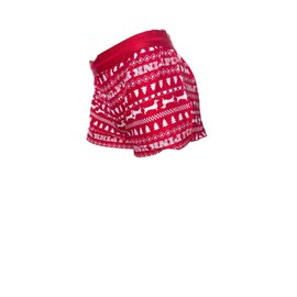 Victoria's Secret Pink Flannel Relaxed Pajama Sleep Boxy Short Color Red Christmas Print New (Red Christmas Print, Large)