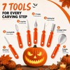 Halloween Pumpkin Carving Kit with 7 Stainless Steel Tools