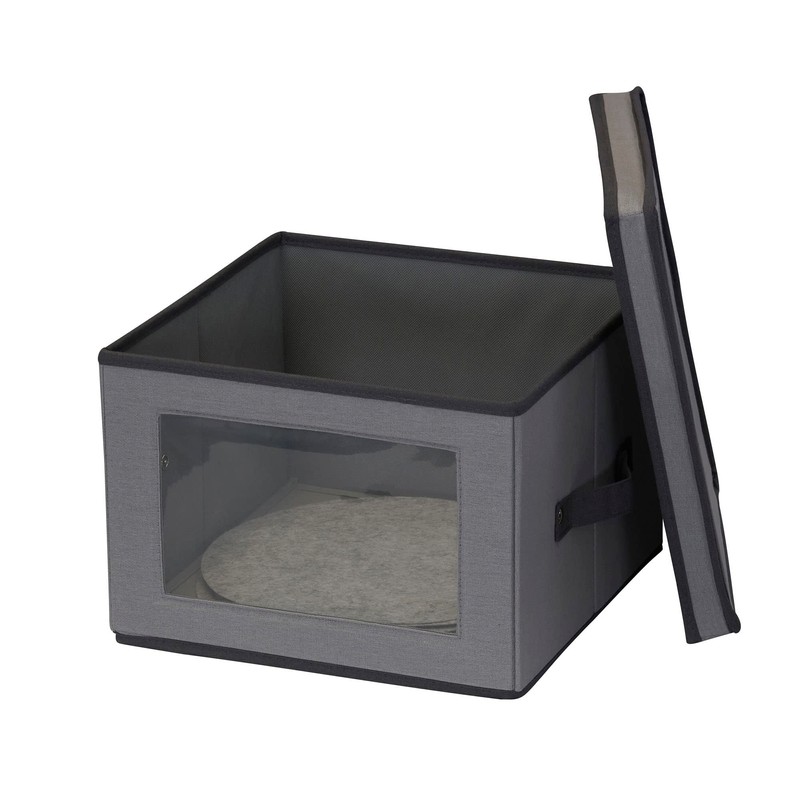 Household Essentials Dinner Plate Storage Box, Strong Frame and Handles,