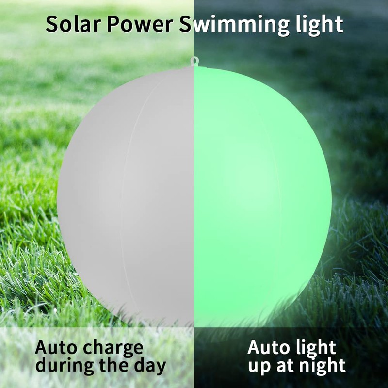 Blibly Floating Pool Lights Solar Powered, 14 inch Pool Lights