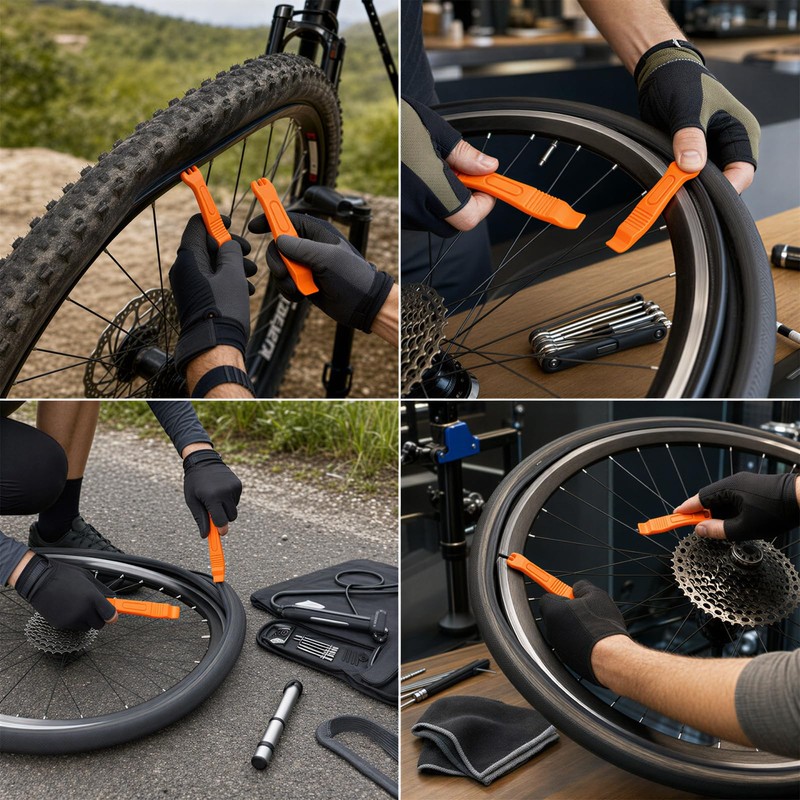 EXQUIMA 2 PCS Tyre Levers, Bicycle Tyre Removal Tools for