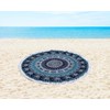 Round Beach Tapestry Turquoise Mandala Throw/Boho Hippie Beach Blanket Roundie/Indian