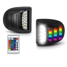 Bestview - Luces LED RGB para placa de matrícula compatible con Chevy Silverado Suburban Tahoe GMC Sierra 1500 2500 3500 HD Escalade EXT, iluminación de 16 colores