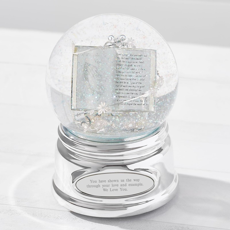 THINGS REMEMBERED Engraved Praying Hands Musical Snow Globe, Plays “Amazing