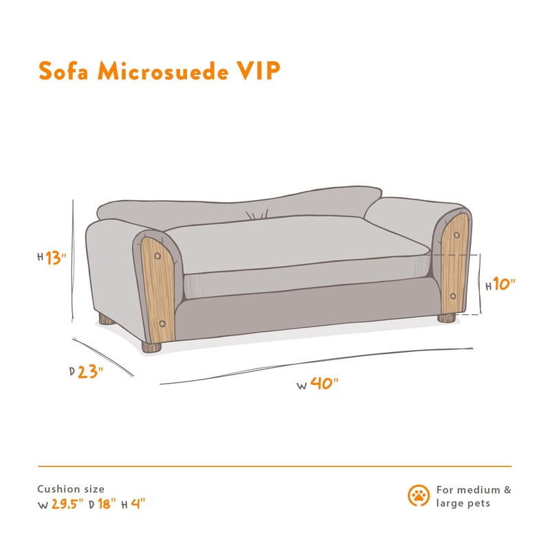 Moots VIP Microsuede Oak Pet Couch, Brown, Medium/Large