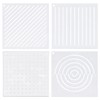 BENECREAT 4pcs Acrylic Sashiko Stencil Sashiko Template 12x12cm Point Line