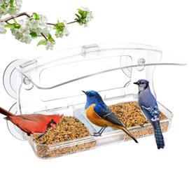 Jarkyfine Window Bird Feeder with Strong Suction Cup for Outdoors Viewing, Close-up Bird Watching Gift for Elderly Cats, Suitable for Cardinals, Finches, Bluebirds, etc.