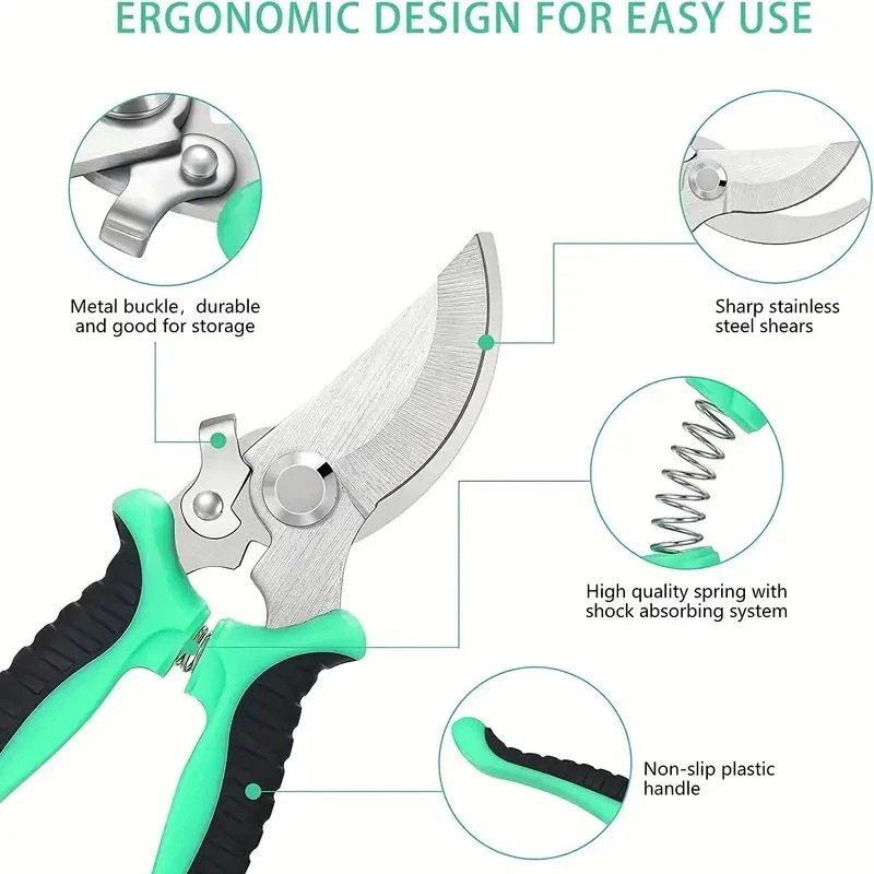 3PACK Garden Pruning Shears, Garden Pruning Scissors Secateurs Tree Branches