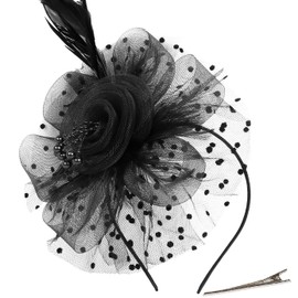 Women's Fascinators Hats Fascinators for Women Tea Party Black Cocktail Wedding Headwear Headband for Women and Girls