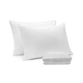 Pillow Cases Queen Size Set of 2-White Cotton Zipper Pillow Cases with Zippered Hidden, Ultra Soft Pillow Covers with Piping for Easy Care, 600 Thread Count & Breathable Pillow Case, 20” x 30”, 2 Pack