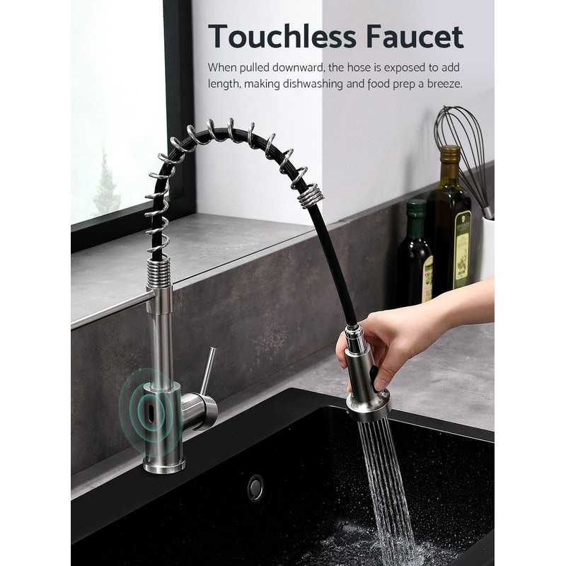 WEWE Touchless Kitchen Faucet with Pull Down Sprayer - Motion