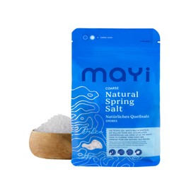 MAYİ Ancient Natural Spring Coarse Salt 1.1 lb - Hand-Harvested, Kosher, Microplastic-Free, Mineral-Rich, Unrefined Salt for Electrolyte Drinks, Cooking, Canning, Low Sodium