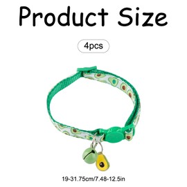 Bojueshaw 4pcs Cat Collars,Fruit Style Cat Collar,Adjustable Kitten Collar with Bell,Safety Release Pet Collar Puppy Collars Whelping with Bells