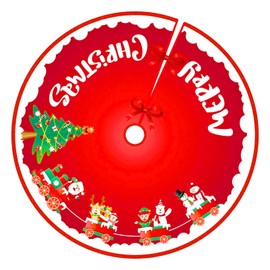 KIPTVO Big Christmas Tree Skirts, 36 inch Christmas Decorations Xmas Tree Skirt, Xmas Tree Base Cover, Holiday Party Home Decoration, for Indoor Outdoor Holiday Party