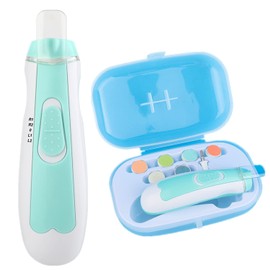 Cortaúñas eléctrico para bebé, [mejorado] Cortaúñas seguro con 7 unidades, regalo para recién nacidos, niños o mujeres, dedos de los pies y las uñas, cuidado, pulido y recorte, funciona con pilas AA (no incluidas)