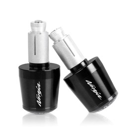 R QIANKONG 7/8"22mm Motorcycle Handlebar Ends Caps,Aluminum Handle Bar Grips Plugs Caps Compatible with Ninja 400 650 1000SX ZX6R ZX9R ZX10R ZX12R ZX14R ER6F ER6N(black)
