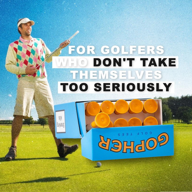 Shanker Golf - Funny Golf Tees - Gopher 10 Pack