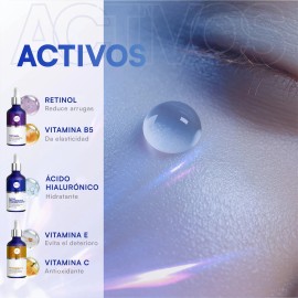 Mist Jewel Kit Sueros Faciales Complete cido Hialurnico, Retinol Y Vitamina C  E  Paquete De 3 Serums Completo Da y noche Skincare Para Rejuvenecer,  