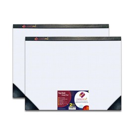 CADMUSPRO Top Desk 22"x17" Large Graph Pads, 1/4" Quadrille Grid, 50 Perforated Sheets/Pad. Design & Drafting, Science & Math, Art & Illustration, Professional & Academic (2, White)