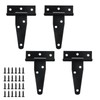 Geesatis T Strap Decorative Hinge,Black Cabinet Hinges,Bath & Kitchen Cabinet