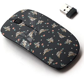 2.4G Wireless Mouse with Cute Pattern Design for All Laptops and Desktops with Nano Receiver - Cute Cartoon Koala Floral