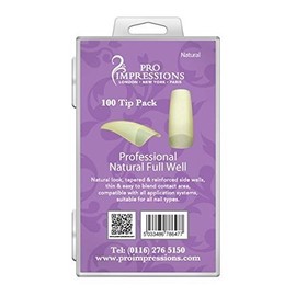 Pro Impressions Advance Natural Full Well 50 Nail Tips, Refill Size 10