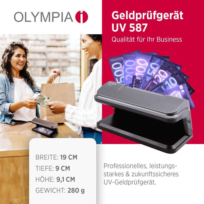 Olympia UV 587 Banknote Checker | 365nm UV Light for