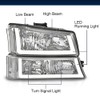 LQI LED DRL Headlights Assembly Compatible with Chevy Silverado Avalanche