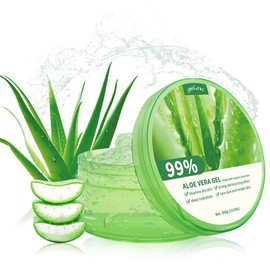 yethious Soothing Moisture Aloe Vera Gel 99% Pure Organic Aloe Vera Juice 10.50oz for Face Hair Skin Gift Set