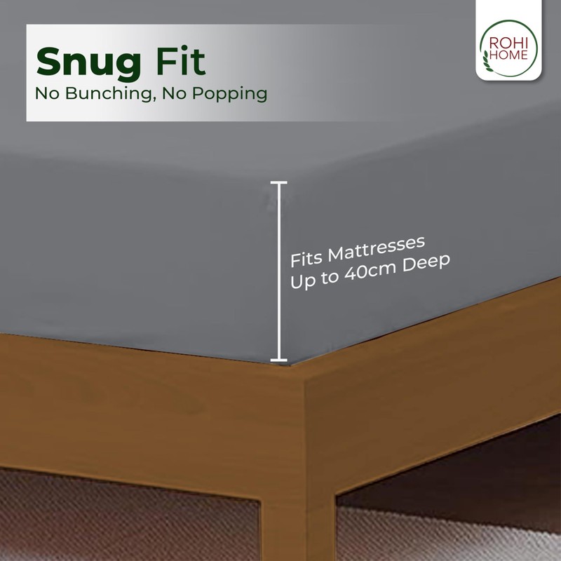 Rohi 40cm Deep Microfibre King Size Fitted Sheet – Comfy