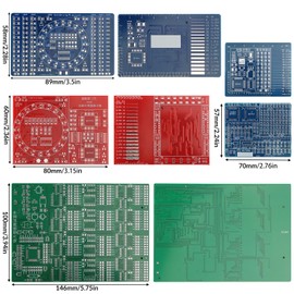 SMD/SMT Soldering Practice Kit for Beginners – 4 PCB Training Boards (Blue/Red/Green + Small Blue), Covers 1206/0805/0603/0402, 60W Soldering Iron, 2 Battery Boxes, Instructions, Complete Components