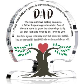 Dad Gifts, Father's Day Birthday Gifts from Daughter Son,Acrylic Tree Desk Signs,Retirement Gifts for Dad Thank You Daddy Gifts Home Decor Plaque (dadF241)