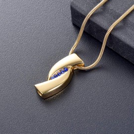 Minicremation Gold Infinity Urn Necklace for Ashes, Stainless Steel Cremation Jewelry, Unisex Adult Memorial Keepsake