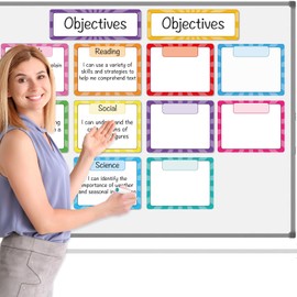 Auchq Classroom Objectives Magnetic Write ＆ Wipe Paper Organization Chart, Dry Erase Objectives Learning Magnets for Classroom Whiteboard.