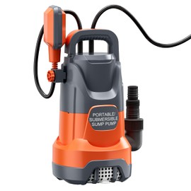 SHANGDA 1.2HP Sump Pump Automatic Submersible Water Pump with Float 5000GPH Portable Utility Pumps with Adapters for Pool Hot Tub Basement Rain Barrel Flooded House