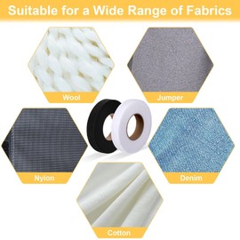 Vayfoni 2 Pack 50M Wonder Web Hemming Tape - 2cm Wide No-Sew Hemming Web for Strong Fabric Bonding - Ideal for Jeans, Curtains, Pants, and Clothing DIY Projects