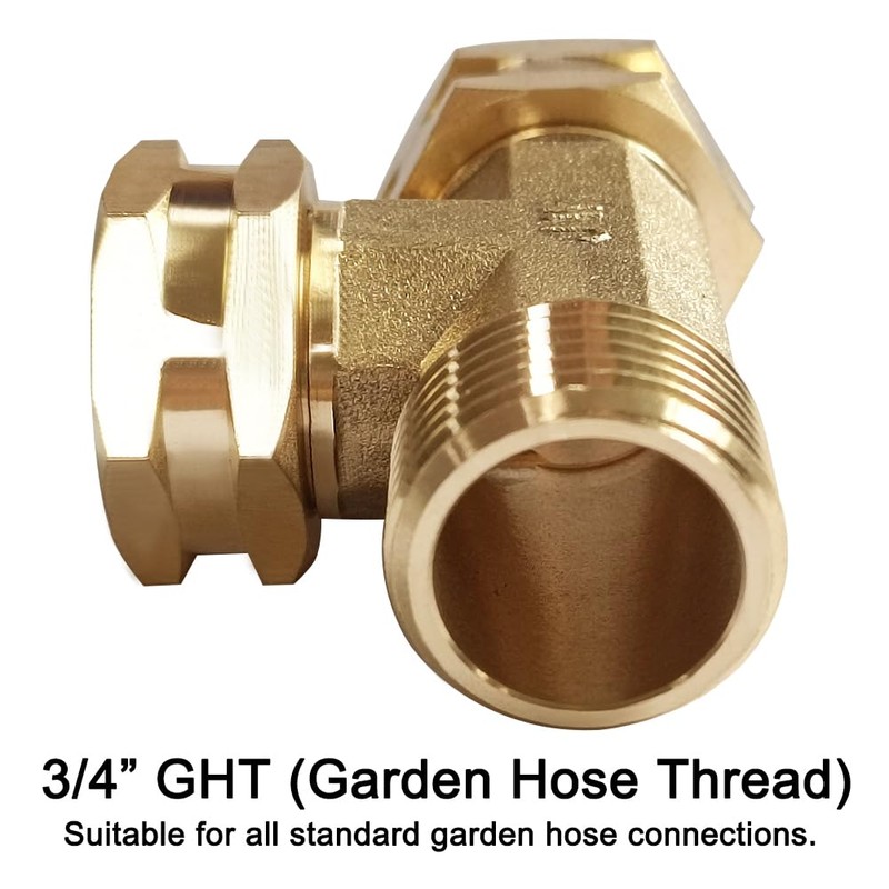 Joywayus 3/4 GHT Threaded Brass Swivel Pipe Fitting Tee T