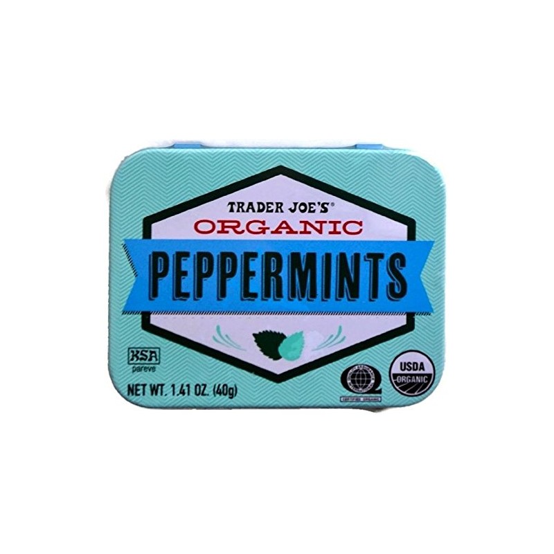 Trader Joe's Organic Peppermints, 1.41 oz Tin (Pack of 2)