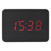 Wooden Electronic Digital Alarm Clock Temperature LED Display Sounds Control