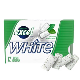 Excel White Sugar-Free Gum, Spearmint, 12 Count