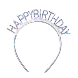 TUTUWET Happy Birthday Diamond Headband Birthday Crown for Women Girls Happy Birthday Princess Tiara Happy Birthday Accessories