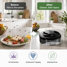 Rechargeable Electric Fly Trap for Indoor Pest Control – USB UV Insect Catcher for Kitchens, Patios & Gardens