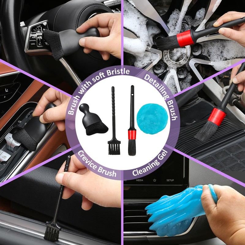 Qydipclin 10pcs Windshield Cleaner Tool, Car Window Cleaning Wash Kit