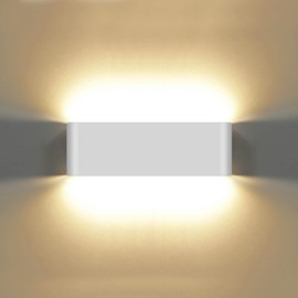 KAWELL Waterproof Wall Light Modern Outdoor Indoor COB Wall Lamp 20W Porch Wall Sconce AC85-265V Up Down Wall Mount Lighting Fixture for Bedroom Bathroom Hallway etc, White 3000K