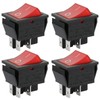 BAOMAIN DPST Rocker Switch,ON/Off 4-Pin 16A 250V AC,Red LED Illuminated