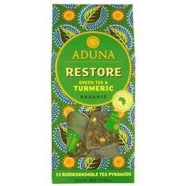 Aduna Restore African Super-Tea with Organic Green Tea & Turmeric - 15 Biodegradable Tea Pyramids,1