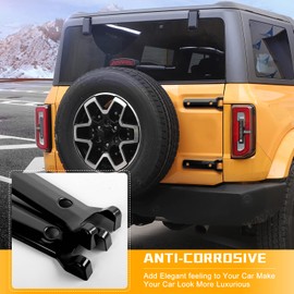 Jeliker for Bronco Rear Back Door Tailgate Hinge Trim Cover, Black Exterior Accessories for Ford Bronco 2021 2022 2023 Up(NOT for Sport) 2pcs