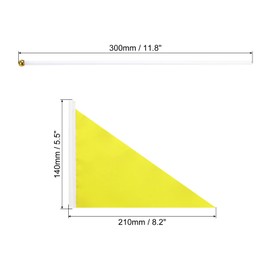 MECCANIXITY Yellow Flag Stick Hand Held Small Mini DIY Flag Banner 8.2 Inch x 5.5 Inch Triangle for Festival Events Party Decoration Pack of 20