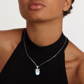 TALYKONG Pig Moonstone Necklace for Women Cute Animals Pendant Christmas Jewelry Gifts for Women Birthday (pig)